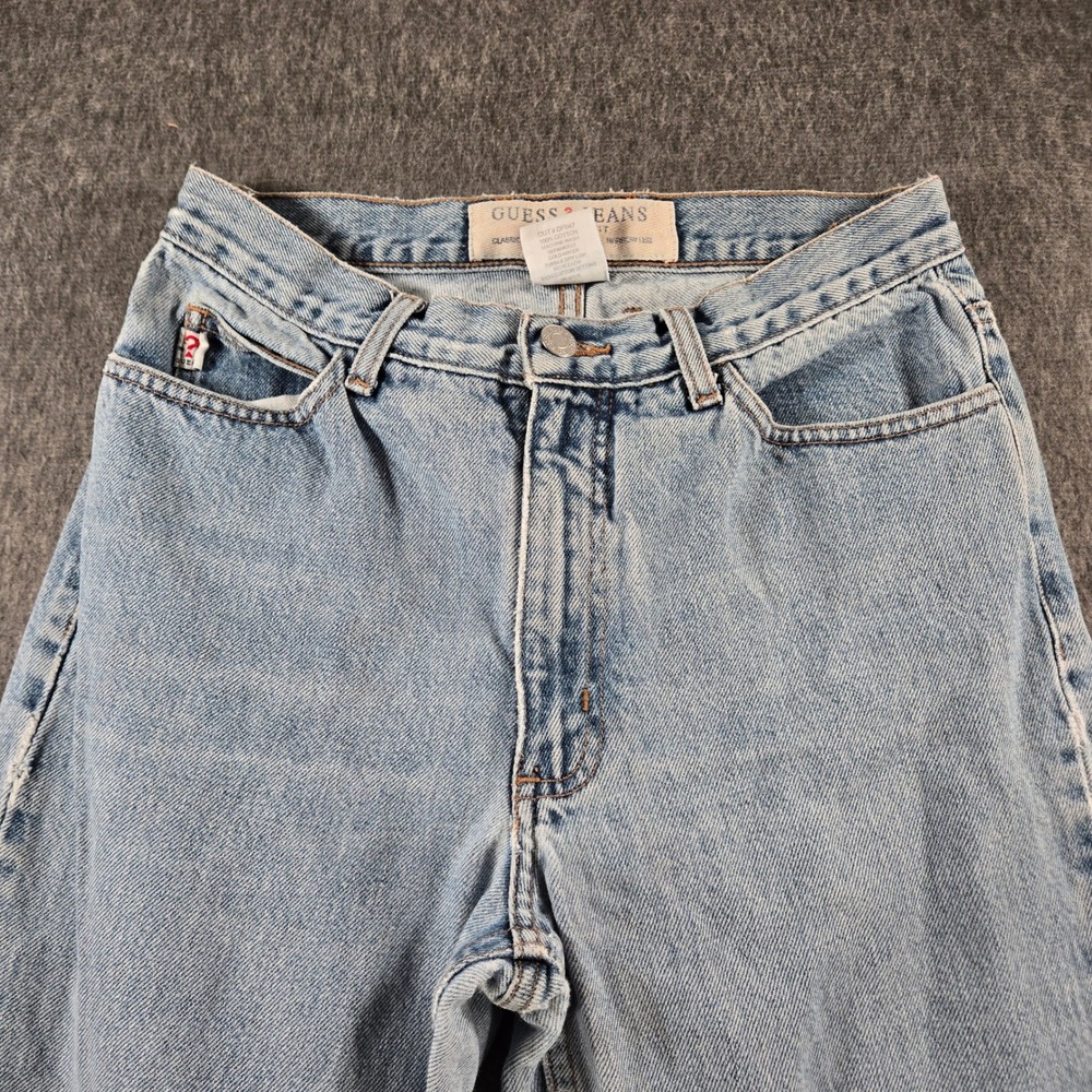 Vintage Guess Original Fit Jeans Mens 29 Light Wash Blue Denim High Rise 1050-RG - Picture 2 of 9